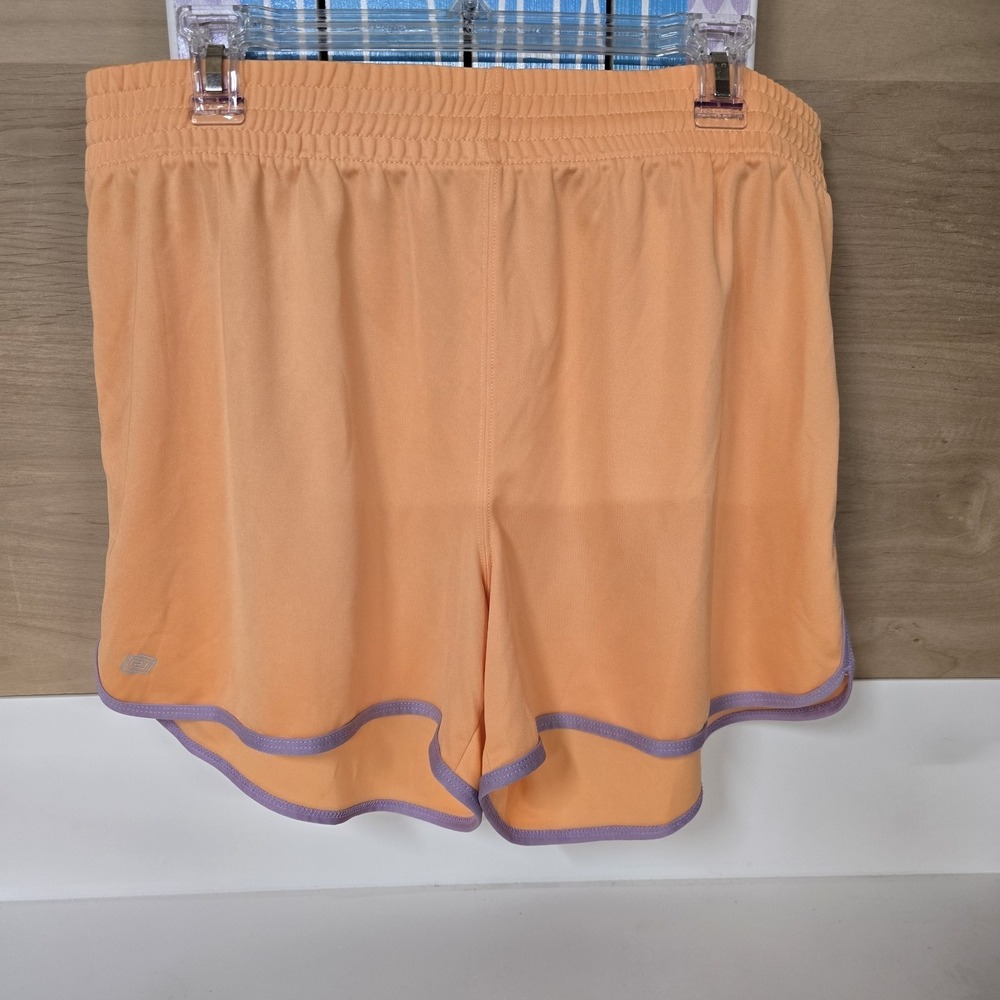 Zelos Womens Athletic Shorts XL Peach Orange Purple Trim Elastic Waist‎ Gym Run